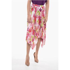 Versace Asymmetric Pleated Skirt with Floral Print size 42 - Female