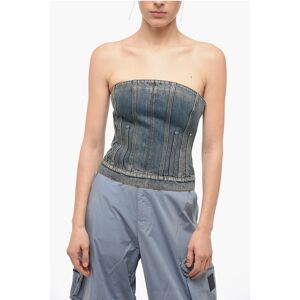 Alexander McQueen Back Zipped Denim Tube Top size 38 - Female