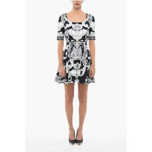 Versace Belted A-Line Dress With Baroque Print size 40 - Female