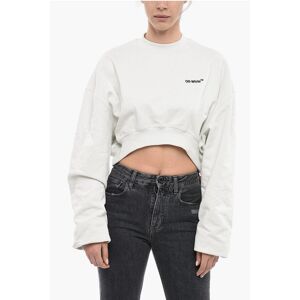 Off-White Brushed Cotton Cropped FOR ALL Crewneck sweatshirt size Xxs - Female