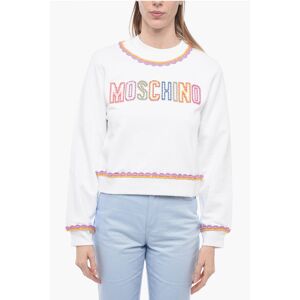 Moschino COUTURE! Crew Neck Cotton Sweatshirt with Crochet Embroideri size 42 - Female