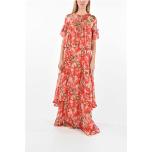 Philipp Plein COUTURE EST.1978 floral patterned silk ruffles maxi dress size M - Female