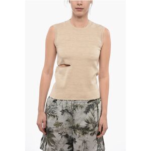 Fendi Crew Neck Wool Top with Cut-out Detail size 40 - Female