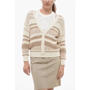 Peserico Cropped Cardigan with Lurex Details size 44 - Female