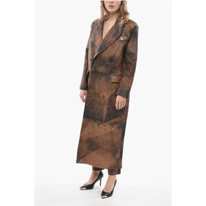 BAIA Double-breasted Leather Coat with Peak Lapel size Xs - Female