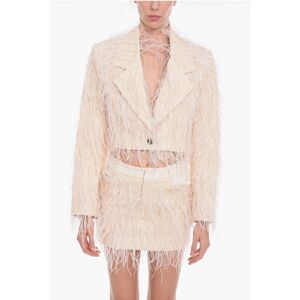 The Mannei Double-breasted MONICA Cropped Blazer with Feather-embellish size 38 - Female