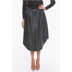 Bottega Veneta Front Zipped WATERPROOF Leather Midi Skirt size 38 - Female