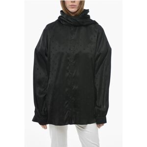 Balenciaga GARDE-ROBE Tie Neck Jacquard Viscose Shirt with Hood size 38 - Female