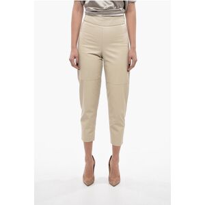 Brunello Cucinelli High-waisted Leather Pants with Side Zip size 40 - Female