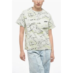 Jil Sander Jacquard Jersey RABBIT T-Shirt with Shoulder Zip size M - Female