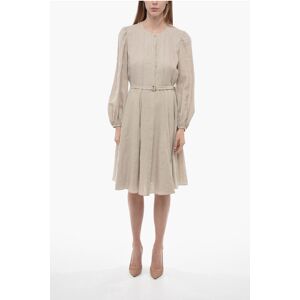 Chloe Linen Flared Shirt Dress with Hidden Buttoning size 44 - Female