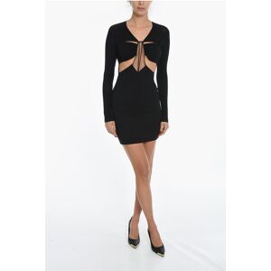 Nensi Dojaka Long Sleeve Bodycon Dress with Cut-Out Details size M - Female