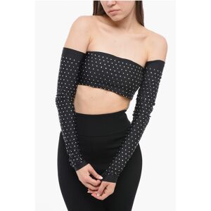 The Andamane Long Sleeved Crop Top With Rhinestones size S - Female