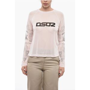 Dsquared2 Long-sleeved Mesh T-Shirt with Front Logo size M - Female