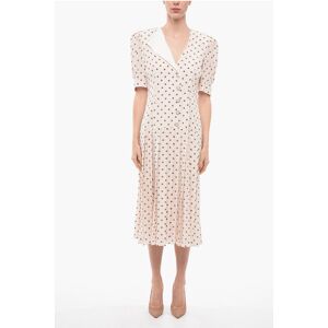 Alessandra Rich Polka Dot Silk Shirt Dress with Jewel Buttons size 46 - Female