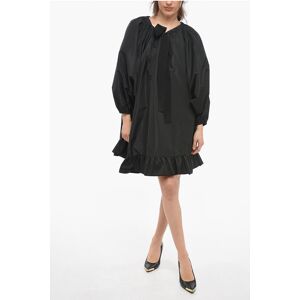 Patou Popeline Shirt Dress with Drawstringed Neck and Bat-wing Sle size 42 - Female