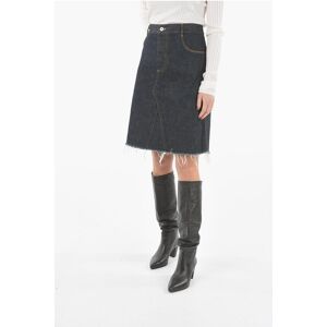 Bottega Veneta Raw Cut Denim Midi Skirt size 40 - Female