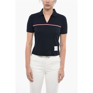 Thom Browne Ribbed Cotton Polo with Three-tone Contrasting Band size 38 - Female