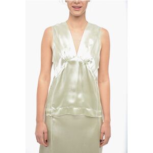 Bottega Veneta Satin Gathered Top with Self Tie Detail size 40 - Female