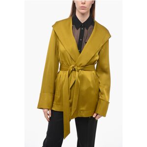 Saint Laurent Satin Hoodie-Blazer with Belt size 40 - Female