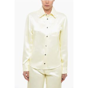 Bottega Veneta Satin Shirt with Pointed Collar size 42 - Female