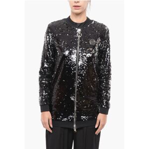 Philipp Plein Sequined Fabric SOPHISTICATED LADY Zipped Sweatshirt size M - Female