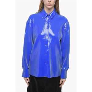 David Koma Sequined Oversized Shirt with Snap Buttons size 40 - Female