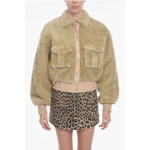 The Mannei Shearling PARLA Bomber Jacket with Waist Drawstring size 38 - Female