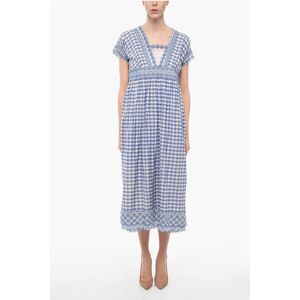 Pero Silk Blend Maxidress with Gingham Motif size 40 - Female