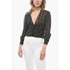 Saint Laurent Silk Cropped Fit Shirt with Polka Dot Pattern size 40 - Female