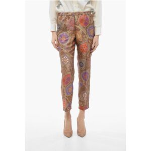 Alberto Biani Silk Floral-patterned Pants size 44 - Female