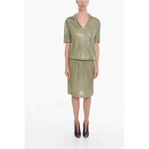 Bottega Veneta Silk Knit Midi Dress with Mirrored-studs size 42 - Female