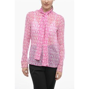 Versace Silk Logoed Shirt with Self-tie Detail size 40 - Female