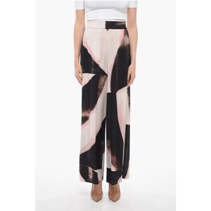 Alexander McQueen Silk Palazzo Pants with Graphic Print size 40 - Female