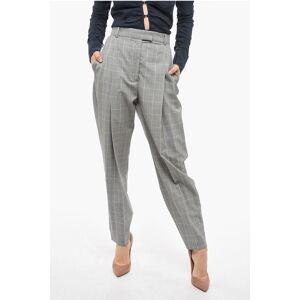 Alexander McQueen Single-pleated Carrot Fit Pants with District Check Motif size 44 - Female