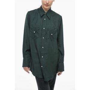 Amiri Solid Color Silk Shirt with Double Breast Pocket size S - Female