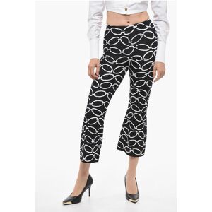 Valentino Stretch Fabric Cropped Fit Pants with Chain Motif size S - Female