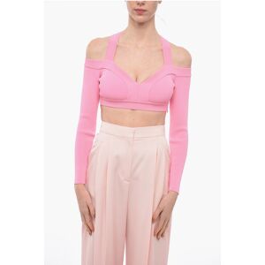 Alexander McQueen Stretch Viscose Cropped Top with Denuded Shoulders size M - Female