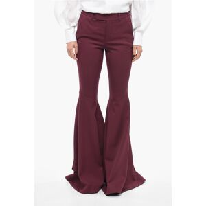 Saint Laurent Stretch Wool Flared-leg Pants with Belt Loops size 44 - Female