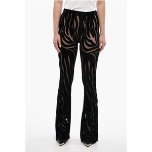 Versace Velvet Flared Pants with Zebra Pattern size 40 - Female