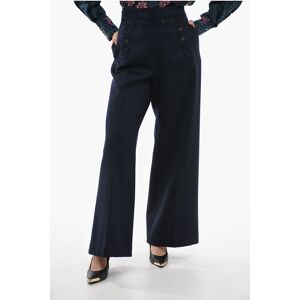 Christian Dior Virgin Wool Palazzo Pants with Double-breasted Design size 46 - Female