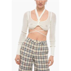 ANDREĀDAMO Viscose Blend FISHNET Crop Top size Xs - Female