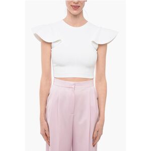 Alexander McQueen Viscose Cropped Top with Flap Sleeves size S - Female