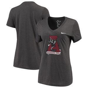 Women's Nike Heathered Black Alabama Crimson Tide Vault Tri-Blend V-Neck T-Shirt - Female - Heather Black