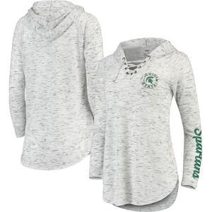 Women's Pressbox Gray Michigan State Spartans Space Dye Lace-Up V-Neck Long Sleeve T-Shirt - Female - Gray