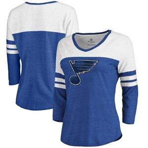 Women's Fanatics Heathered Blue St. Louis Blues Team Tri-Blend 3/4-Sleeve V-Neck T-Shirt - Female - Blue
