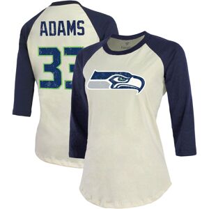 Women's Fanatics Jamal Adams Cream/Navy Seattle Seahawks Vintage Player Name & Number Raglan 3/4-Sleeve T-Shirt - Female - Cream