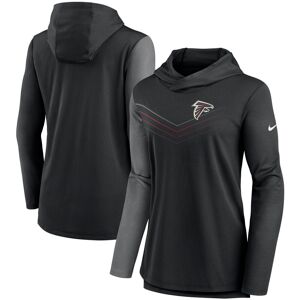 Women's Nike Black/Heathered Charcoal Atlanta Falcons Chevron Hoodie Performance Long Sleeve T-Shirt - Female - Black