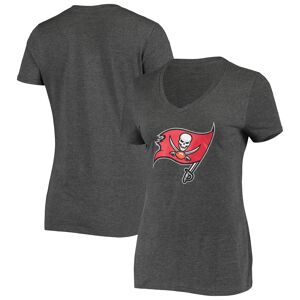Women's Fanatics Heathered Charcoal Tampa Bay Buccaneers Primary Logo V-Neck T-Shirt - Female - Heather Charcoal