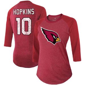 Women's Fanatics DeAndre Hopkins Cardinal Arizona Cardinals Team Player Name & Number Tri-Blend Raglan 3/4-Sleeve T-Shirt - Female - Cardinal
